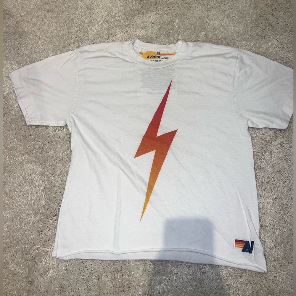 Aviator Nation T shirt. XS. lightning bolt. Worn once. Great condition